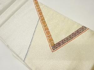 切り嵌め松皮菱に牡丹模様織出し名古屋帯